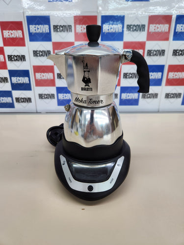 Cafetera, 365W, 3 tazas, Negro, Café Fabricante con Construido-in Temporizador, Bialetti Moka Temporizador
